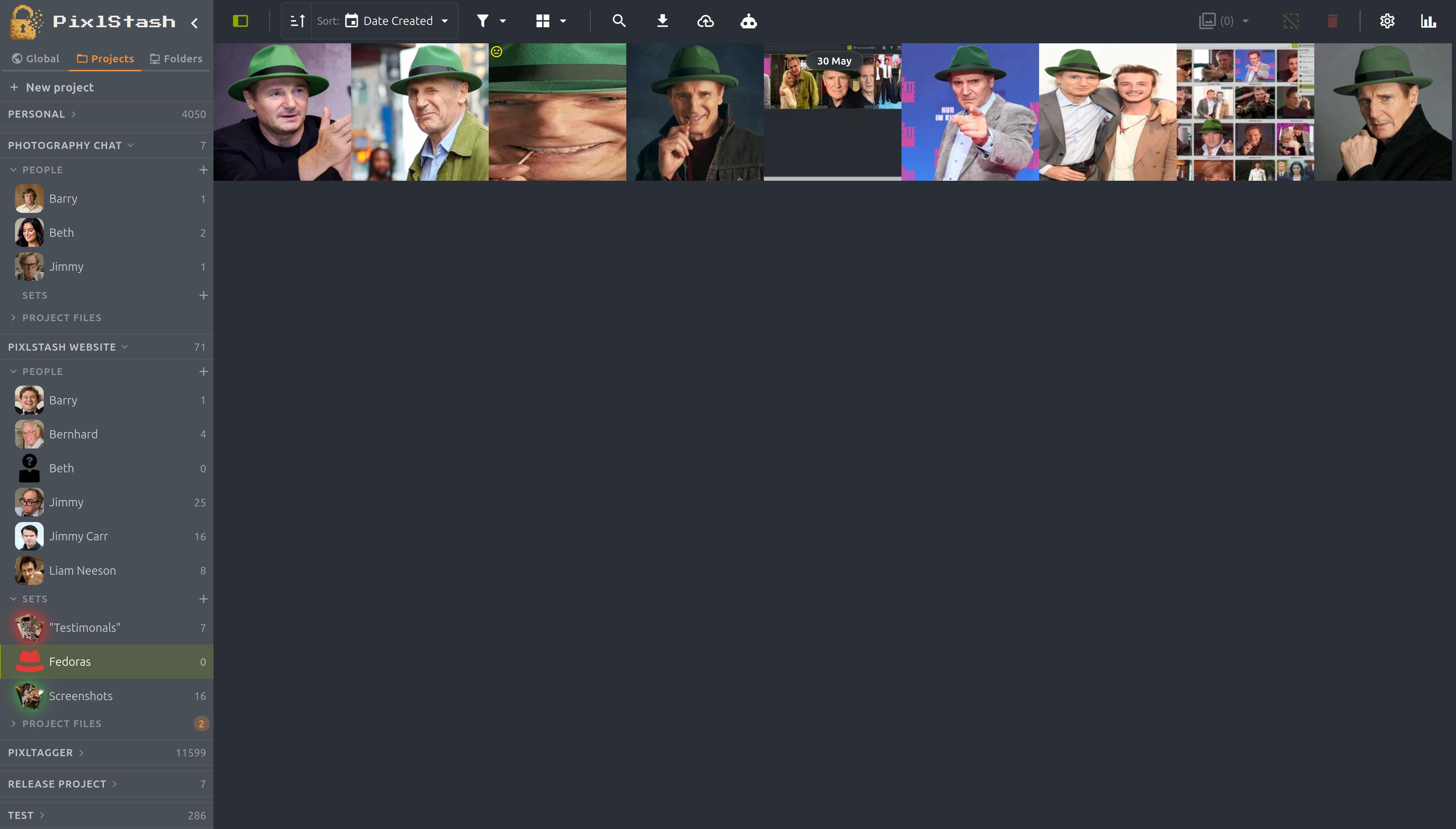Generated and edited images saved back into a PixlStash set