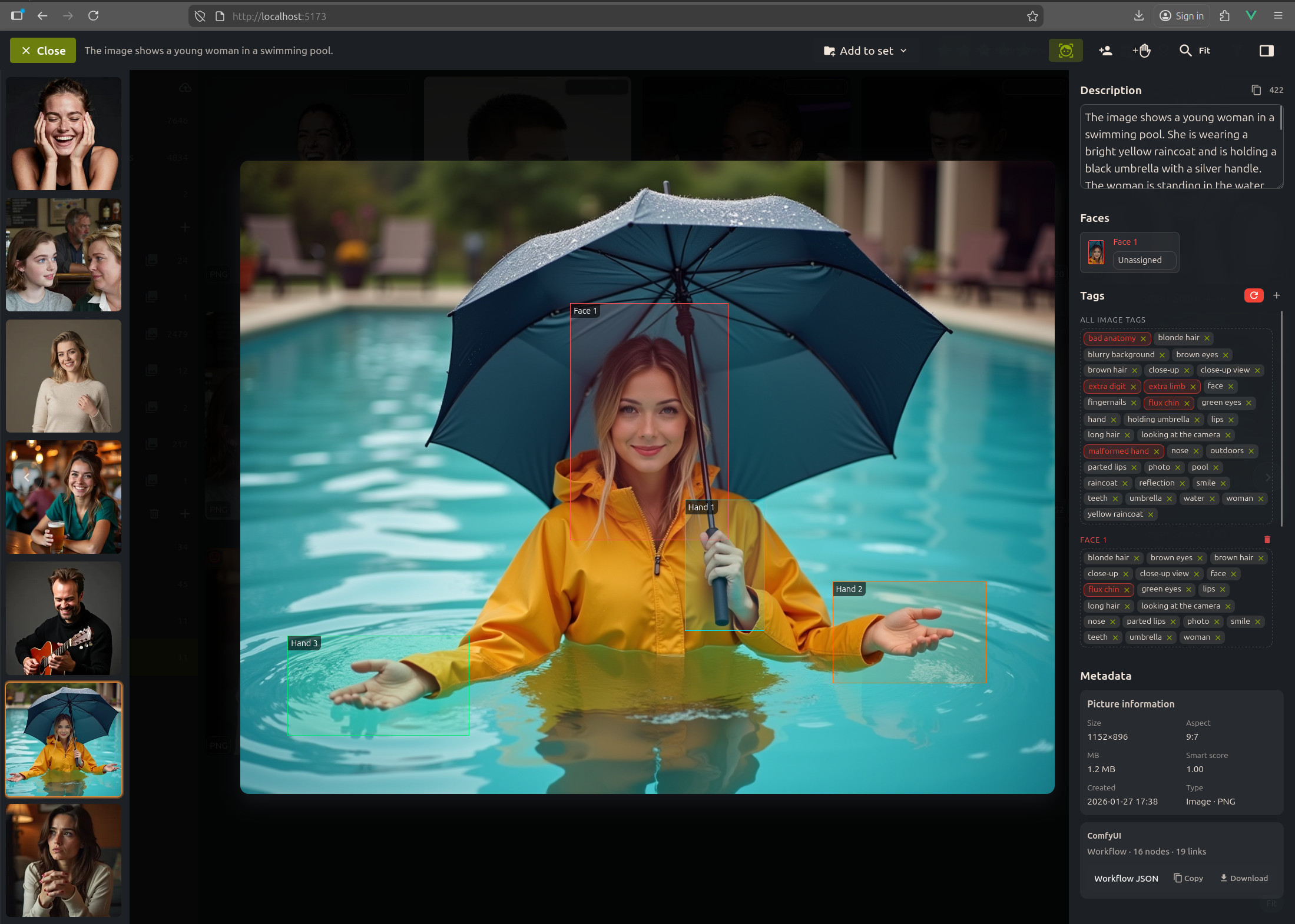 PixlStash image overlay with metadata
