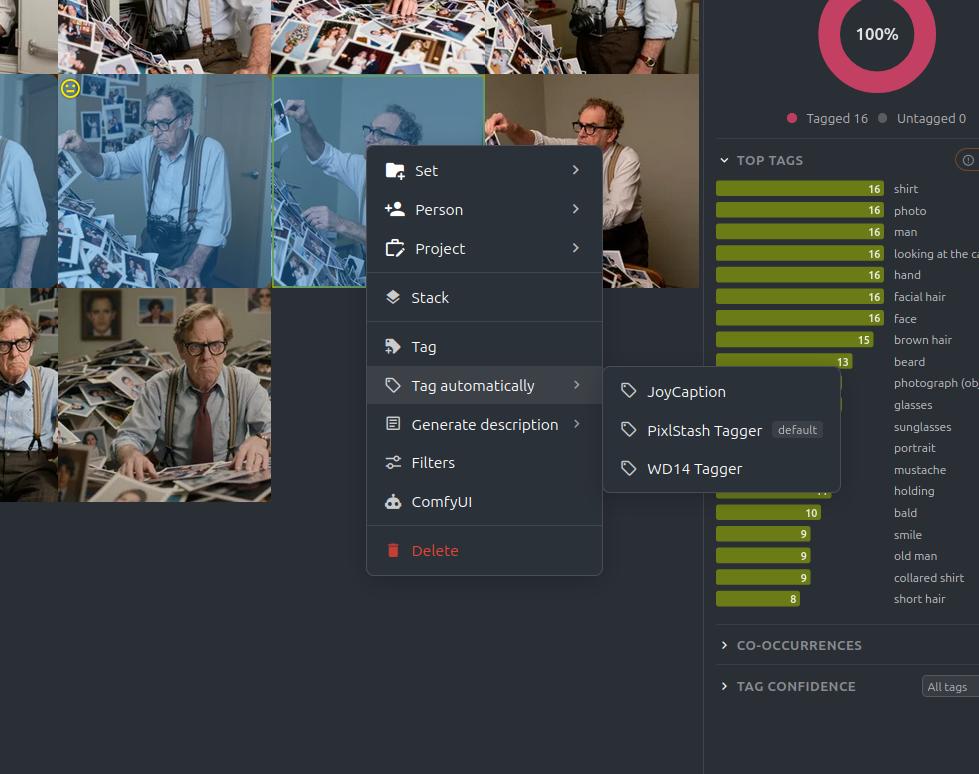 PixlStash 1.3 — tagger and description engine settings