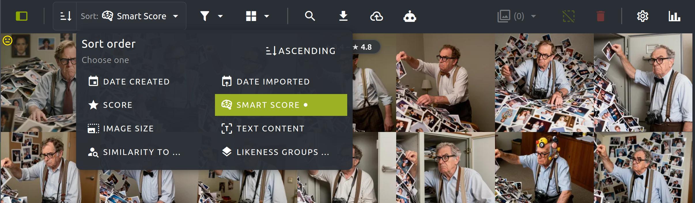 New PixlStash toolbar design